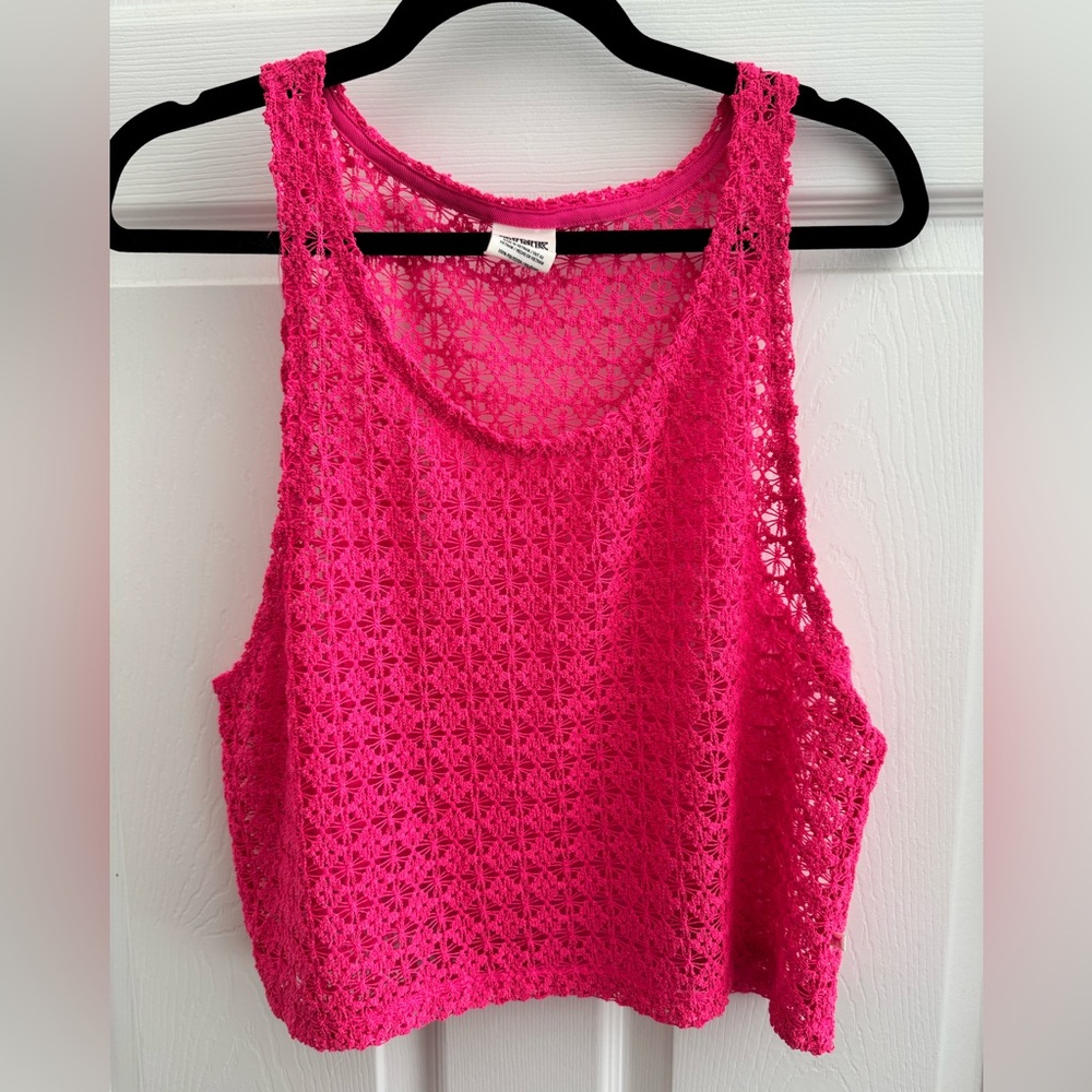 Victoria’s Secret PINK Hot Pink Crochet Tank Top Women’s XS
